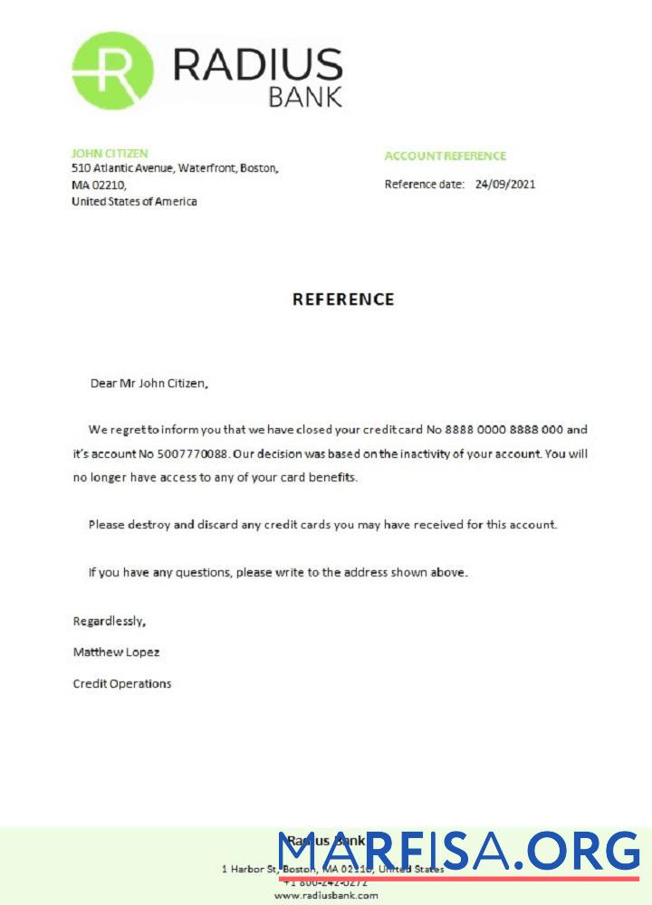 Downloadable USA Radius closure reference template